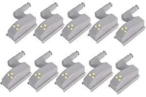POFET 10 luci a LED con sensore a cerniera per armadio da cucina, armadio, luci notturne, soggiorno, camera da letto, guardaroba, luci notturne