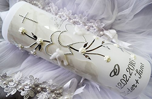 Hochzeitskerze 250/70 mm inkl. Beschriftung H-602