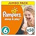 Produktbild Pampers Sleep & Play Windeln, Gr. 6, (ab 15 kg), Jumbo Pack, Einfach trocken, 1er Pack (1 x 58 Stück)