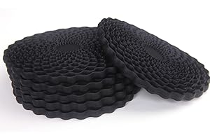 Black Drinks Coasters Set of 6 by Stone & Thyme - a UK Brand. Non Slip, Heatproof & Easy to Clean. Colourful Decorative Home Accessories That Protect All Surfaces. (Black)