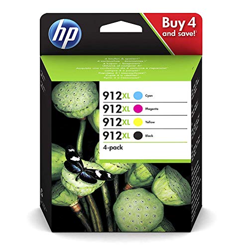 Hewlett-Packard 3YP34AE - Juego de 4 Cartuchos de Tinta Originales XL para HP Officejet Pro 8010, 8012, 8014, 8015, 8020, 8022, 8023, 8024, 8025