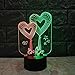 Produktbild GZ 3D LED Optische Täuschung Lampen Nachtlicht Zwei Herzen Neben Tischleuchte, 7 Farben Auto Ändern Touch Switch Schreibtisch Dekoration Lampen Geburtstag, USB,EIN,1