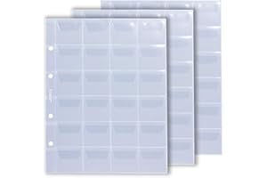 Larius Cartella per Le Monete, Fogli per Le Monete, Custodia per Le Monete di 2 Euro, per Le Monete Commemorative delle Misure differente, Formato Optima. (24 Pezzi Fino a 40mm Ø, 10 Pieces)