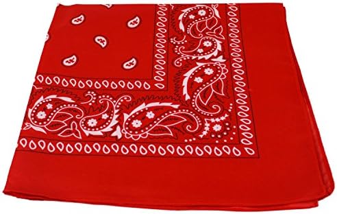 Trimming Shop Red Cotton Unisex Bandana Headband Scarf, Head wrap, Lightweight, Breathable and Durable for Wristband, Headwear, Raves, Riding, Outdoors, Parties, 54cm