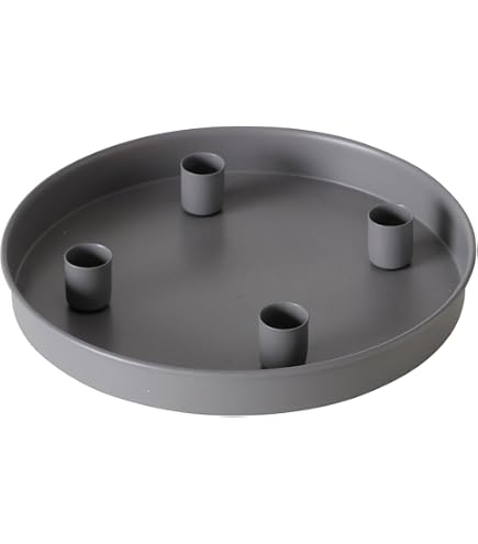 Plateau Magnétique MIJOMA - 25cm Avec 4 Bougeoirs Pour Bougies - Décoration Avent Ou Quotidienne