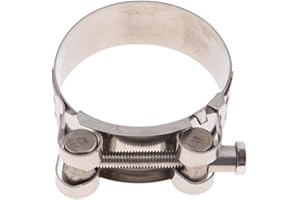 Homyl Motorcycle Exhaust Pipe Clamps Reolacement, Fit Size 32-35/36-39/40-43/44-47/48-51/52-55mm, Silver - 52-55mm