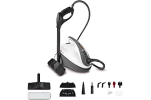 Polti Vaporetto Smart 30 S, Pulitore a Vapore con Caldaia ad Alta Pressione fino a 3 Bar, Tappo di Sicurezza, Potenza 1800 W, Capacità 1,6 L, 12 Accessori, Vano Porta Accessori, Bianco e Grigio