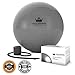 Produktbild Fitnessball 65cm :: Gymnastikball inklusive Pumpe :: Robuster Sitzball für Yoga, Pilates, Stuhl, Bauchmuskel- und Rumpftraining :: Berstsichere Premium-Qualität :: 65 cm :: Medizinball mit Pumpe :: 100% - Geld-zurück-Garantie & lebenslange Gewährleistung.