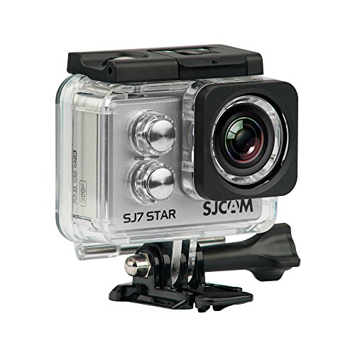 SJCam SJ7 Star - Cámara deportiva (4K, WiFi, 12 MP, pantalla táctil 2.0'', SuperView, sumergible 30 m) color plata