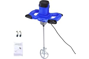 QIMU Handheld Electric Concrete Cement Mixer Mixing Mortar Portable Paddle Mixer Adjustable 6 Speed Stirrer M14 for Mortar Grouts Paint Cement Plaster Plastering