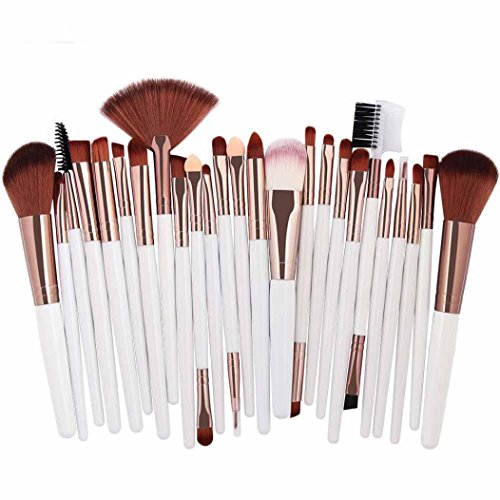 Make-up Pinsel,Binggong 25pcs Kosmetik Make-up Pinsel Rouge Lidschatten Pinsel Set Kit Pinselset Premium Pinselhaare Gesicht Pulver Pinsel (18x14x2cm, Mehrfarbig C)