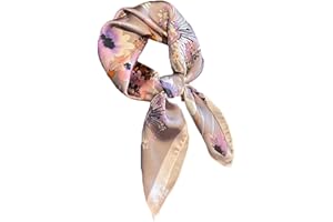 MEDUOLA Echarpes et Foulards femme style vintage Satin Foulard Carré Moyen Élégant au Toucher Soie 70×70 cm