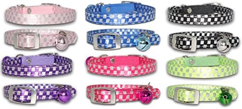 Cat Collar Kitty Coller Nylon Shiney Cool Bling Custom (ID Tag)
