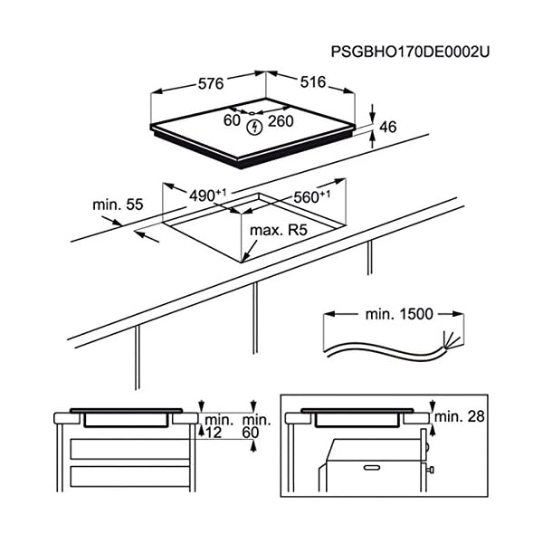 AEG Kochfeld (Elektro / Einbau) / 6 Heizelemente / 57.6 cm / Hob²Hood-Funktion / Elektronische Anzeigen für alle Kochzonen / Schwarz – Bild 3