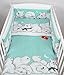 BABYLUX Kinderbettwäsche 2 Tlg. 90 x 120 cm Bettwäsche Bettset Babybettwäsche (83. Eisbär Minze)