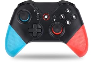 NK Manette Pro Switch sans fil - Wireless Pro Switch Controller avec fonction Macro/Wake/Turbo/Gyro Axis/Double Vibration/RGB Light - Noir/Rouge/Bleu