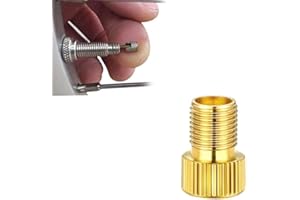 AUTOZOCO Adaptador de Aluminio de válvula Presta a Schrader para Bicicleta, Conversor de válvula Presta a Schrader, Adaptador de válvula de Bicicleta Presta a Schrader, Aluminio, 1 Unidad, Dorado