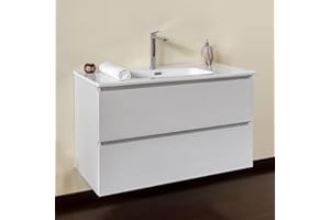 YELLOWSHOP Yellow shop - Mobile bagno sospeso 70 cm 2 cassetti soft close con lavabo e specchio con applique led (opz) CLOÈ Frassino Moirè (Mobile con Lavabo)