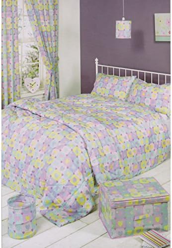 Mucky Fingers Childrens Girls Heart Patterned Unlined Curtains With Tiebacks (168cm x 183cm (66in x 72in)) (Multicoloured)