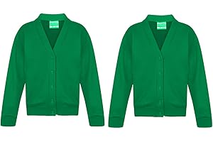 Ace Online Pack Of 2 Girls School Fleece Cardigan Uniform Sweatshirt Uniform Smart School wear Age 2-3 to 13-14