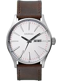 Nixon A1051113-00 - Reloj analógico de cuarzo para hombre con correa de piel, color marrón