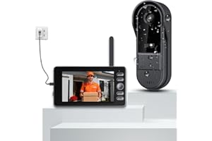 Winnes Videocitofono Senza Fili da Esterno, Video Campanello Senza Fili con Telecamera & Suoneria IP65 Impermeabile,1080P IPS 4,3'' Display 120° Angolo Visuale,Visione Notturna,Senza APP&WiFi