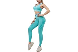 dohomiryo Donna Set di Abbigliamento Yoga Reggiseno Sportivo+Pantaloncini 2 Pezzi Sportiva Palestra Fitness Activewear