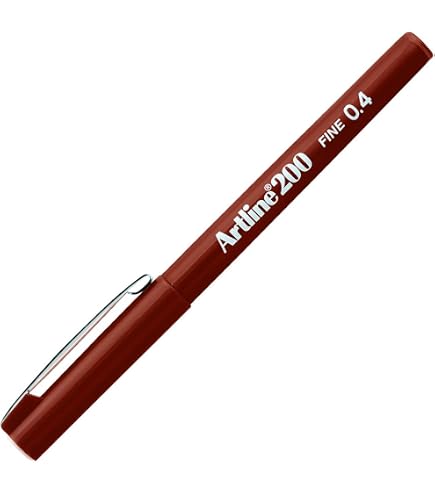 Artline 200 Fineliner (0,4 Mm, Braun) – Für Technische Zeichnungen & Allgemeinen Gebrauch – Pigmenttinte, Schlierenresistent & Sofort Trocknend