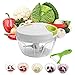 Produktbild Zwiebelschneider Manuelle Zerkleinerer, Uten Gemüseschneider mit 3 Klingen Gemüsehobel mit Sparschäler 500ML Mini Küchen Multizerkleinerer für Garlic, Herb, Onion Mischen