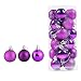 Produktbild WAWJ 24PCS/Pack Weihnachtskugeln Christmas Tree Pendant Ornaments Baubles Weihnachtsbaum Dekoration Ball 4CM Plastic Gift for Xmas Holiday (Lila)