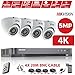 Produktbild HIKVISION 5 MP CCTV Kit Sicherheit System 4 K H.265 DVR 4 CH + & 4 x Sony 5 MP CMOS TVI Full HD Metall Gehäuse IP66 Wasserdicht Indoor Outdoor Weiß Dome Kameras 20 m IR Nacht Vision einfach P2P Remote View UK Verkäufer ds-7204huhi-k1 mit 1000 GB (1 TB) HDD