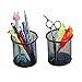 Produktbild 1pc Steel Mesh Style Pen Pencil Cup Schreibtisch-Organizer Halter für Home Office Round Black