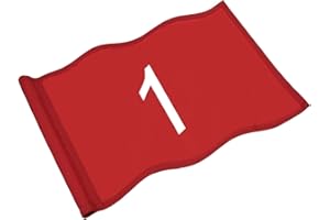 TIXIPEM Golf Flag with Tube Inserted [1pcs] - Nylon Putting Green Golf Target Flag with the Number 1 Use for Indoor & Outdoor Courts & Practice Field - [Red - 20 IN]
