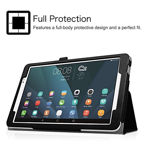 Fintie Huawei MediaPad T1 10 Hülle – Slim Fit Kunstleder (Folio) Schutzhülle Tasche Case Cover Standfunktion und Stylus-Halterung für Huawei MediaPad T1 10.0 LTE / WiFi (9,6 Zoll) Tablet-PC, Don’t Touch - 6