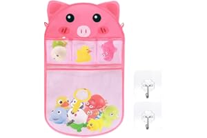 Ceihwa Sacchi Porta Giochi Vasca da Bagno Bambini Sacca Porta Giochi Bagnetto Borsa Porta Giocattoli Organizer da Appendere Bath Rete Portagiochi Doccia Contenitore Organizzatore Giocattoli-Maialino