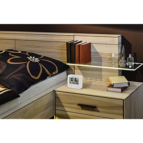 Hama Funk Wecker RC540 (sensorgesteuerte Nachtlichtfunktion, Schlummerfunktion, Temperatur- und Datumsanzeige) weiß - 3