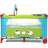 Reisebett, Laufstall Happy Baby Moskitonetz, Spielbogen, Wickelauflage, Rollen - 2