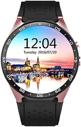New Sports Watch Round Screen KW88 Heart Rate Wifi Pedometer 3G Weather Forecast GPS Positioning Smart Wear Phone Watch , rose gold