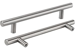 LONTAN 10 Pezzi Maniglie per Mobili Maniglie per Mobili Moderni Maniglie Cassetti Argento - LS201BSS128 Maniglie per Mobili Moderni Maniglie per Bambini Nichel Spazzolato