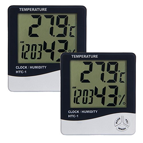 Aly 2 X Thermometer mit Hygrometer, LCD Display (2 Stück )