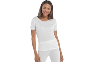 UNDERCOVER LINGERIE 2 Pack Womens Thermal Short Sleeve Vest White