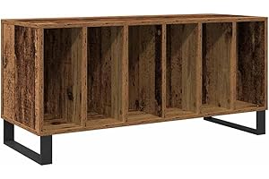 vidaXL Record Cabinet Old wood 100 x 38 x 48 cm Engineered Wood, Living Room, Modern Media Storage Cabinet, Rectangular Organizer, Ample Unit, Stylish Shelving Solution, Compact Design