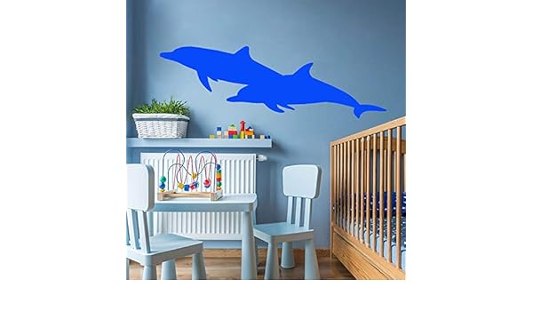 Wzun Dauphin Decoration De La Maison Stickers Muraux Pour Bebe Enfants Chambre Decoration Murale Art Stickers 33x104 Cm Amazon Fr Cuisine Maison