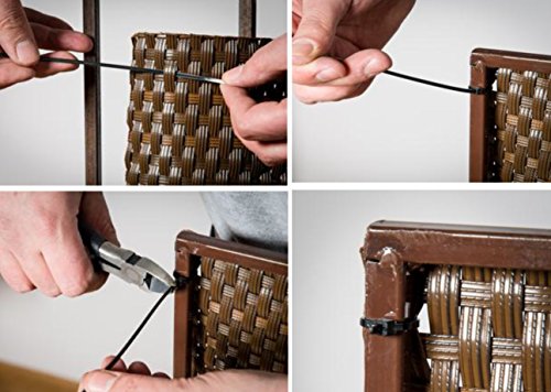 workingHOUSE Polyrattan-Sichtschutzstreifen, Sichtschutz für Doppelstabmatten Zaun, 19 x 250 cm (Schwarz) - 3