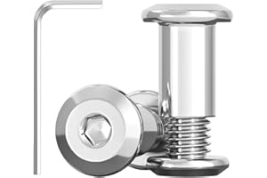 DAYALO 20 Viti di Collegamento M6 x 15 mm, Manicotto in Acciaio Inox A2 V2A per Mobili, Connettori per Armadi Con Chiave Esagonale, Mattoni in Legno