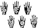6 Sheets STENCILS TATTOO Set 6 Mehndi TemplateTattoo Henna Designs for Hand - single use - for Henna Tattoo Glitter Tattoo Airbrush Tattoo