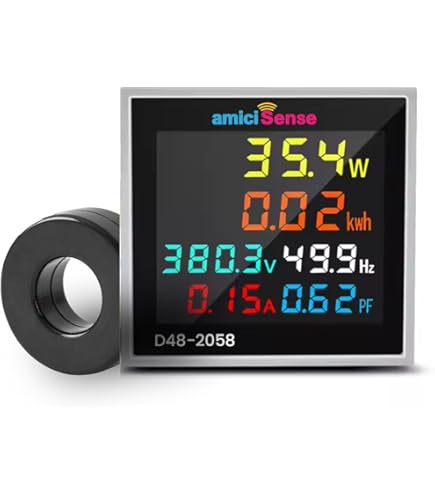eMylo Smart WIFI energiemeter, eenfasig, DIN-rail, LCD digitale meter, stroomverbruiksmeter, 60 A, 90-250 V, ondersteuning Alexa Google Home APP afstandsbediening voor huis, appartement