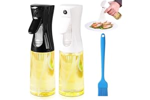 DANNEEFORSU7 Öl Sprayflasche, 2 Stück Olivenöl Spray, Spray Öl Sprühflasche für Speiseöl 200ml Ölsprüher mit Pinsel Glas Ölspray zum Kochen, Öl Spray für Küche,Grillen,Salat,Heißluftfritteuse,Backen
