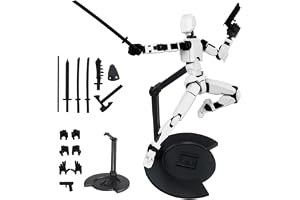 MEZHEN T13 Actionfigur Dummy 13 – 3D-utskrift, rörliga figurer, leksaksfigurer, skrivbordsdekoration, 7 vapen och 3 typer av