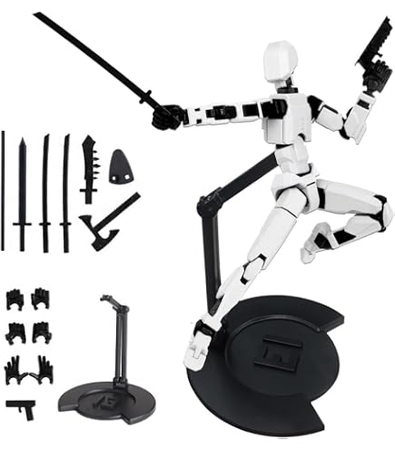 Figurine Articulée T13 Robot Rouge - 3D Avec Accessoires Pour Collection Et Décoration Bureau